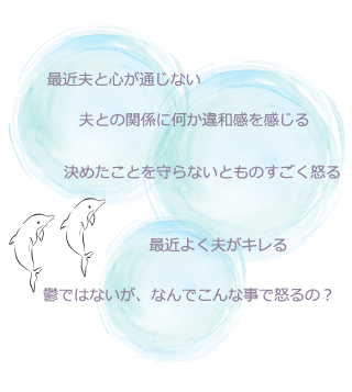 最近夫と心が通じない　夫との関係に何か違和感を感じる　決めたことを守らないとものすごく怒る　最近よく夫がキレる　鬱ではないが、なんでこんな事で怒るの？